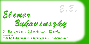 elemer bukovinszky business card